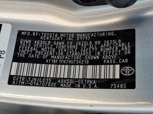 Celestial Silver Metallic 2017 Toyota Camry XSE