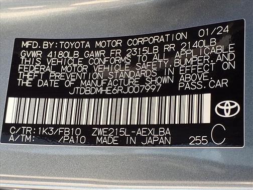 2024 Toyota Corolla Hybrid LE