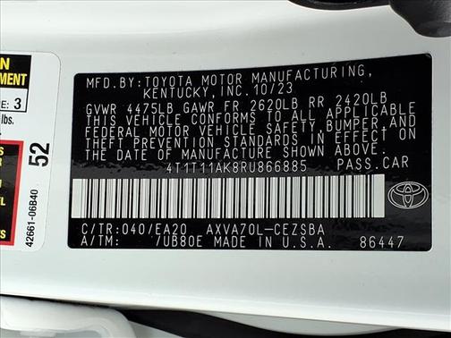Ice Cap 2024 Toyota Camry SE