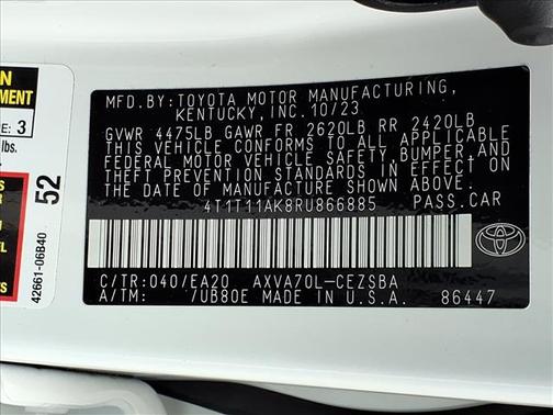 Ice Cap 2024 Toyota Camry SE