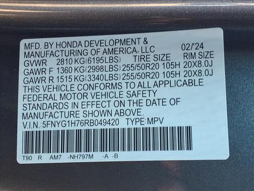 2024 Honda Pilot Touring 8-Passenger