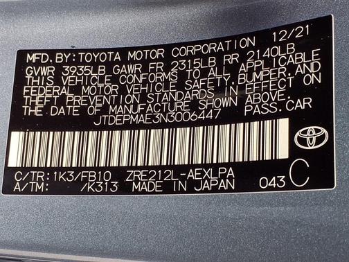 2022 Toyota Corolla LE
