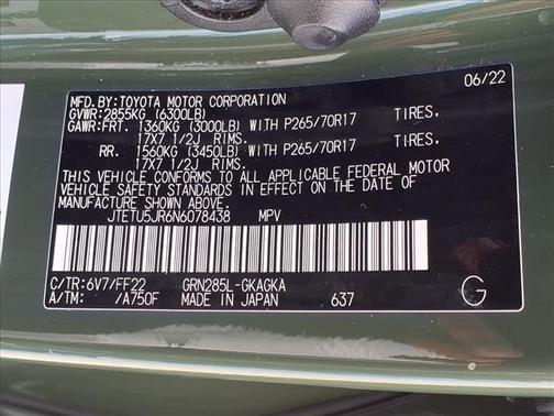 Army Green 2022 Toyota 4Runner Trail Special Edition