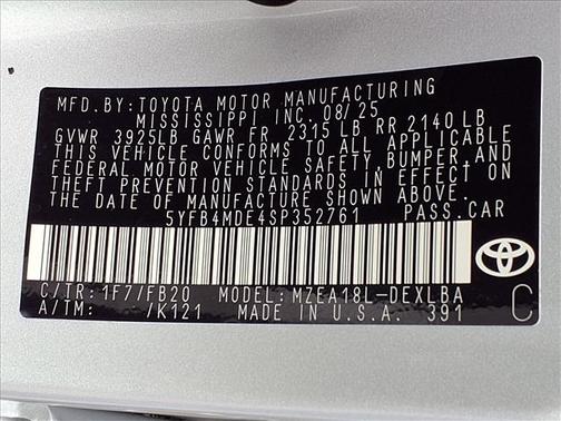 2025 Toyota Corolla LE