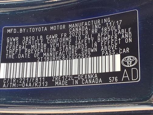 2018 Toyota Corolla LE