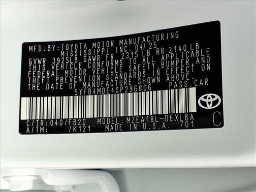 2025 Toyota Corolla LE