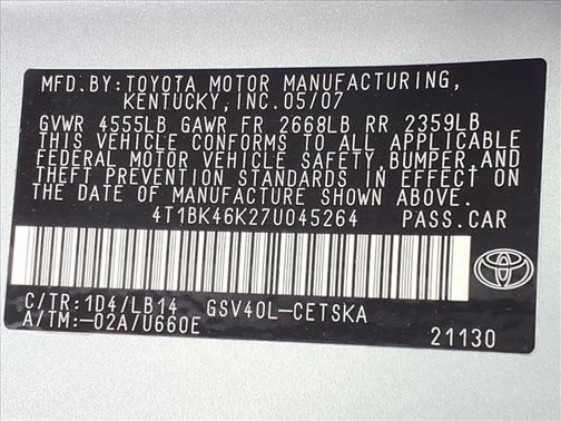 2007 Toyota Camry SE V6