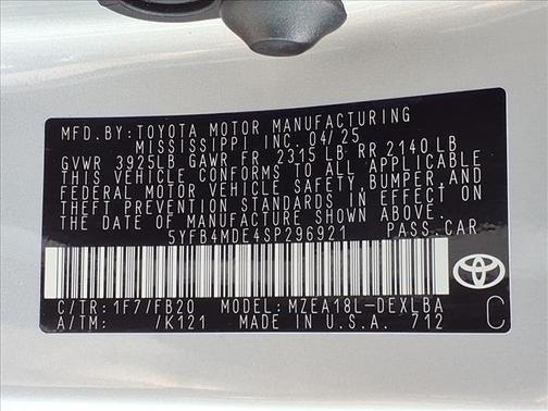 2025 Toyota Corolla LE