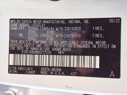 2022 Toyota Highlander Platinum
