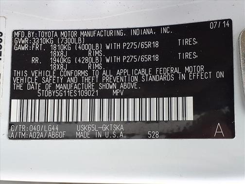 2014 Toyota Sequoia SR5