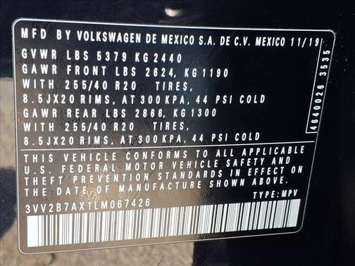 2020 Volkswagen Tiguan 2.0T SE R-Line Black 4MOTION