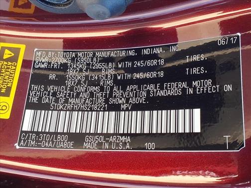 Ooh La La Rouge Mica 2017 Toyota Highlander XLE