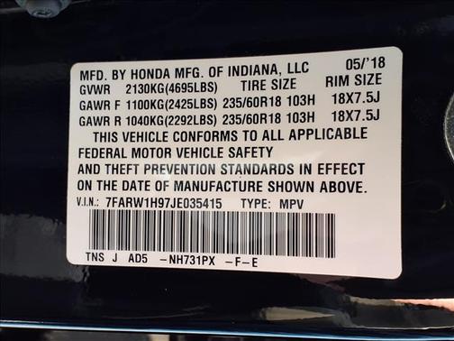 2018 Honda CR-V Touring