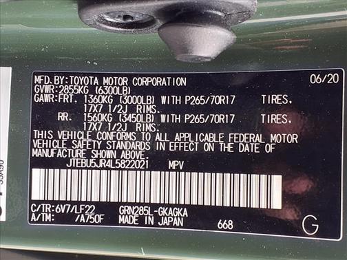 Army Green 2020 Toyota 4Runner TRD Pro