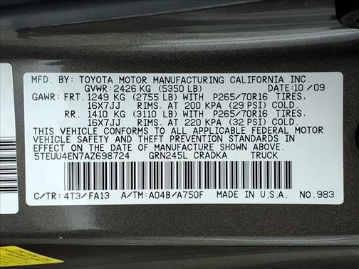 Pyrite Mica 2010 Toyota Tacoma Access Cab