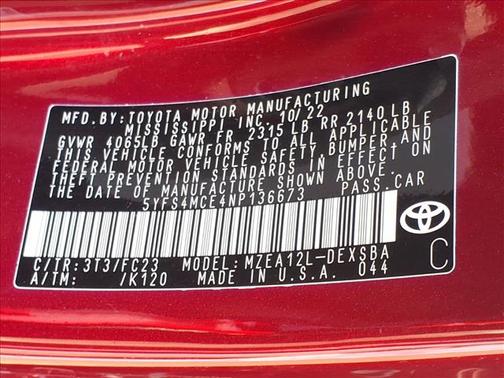 2022 Toyota Corolla SE