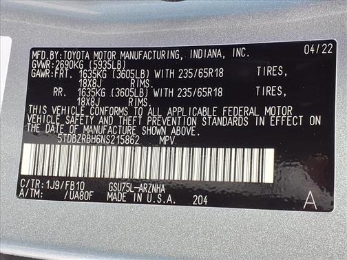 2022 Toyota Highlander LE