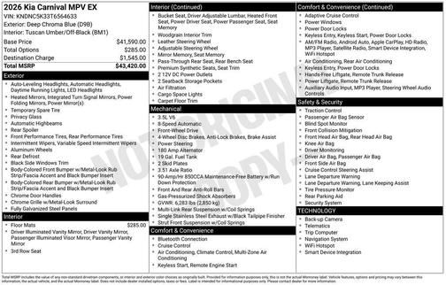 Deep Chroma Blue 2026 Kia Carnival EX