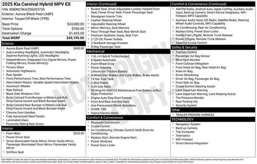2025 Kia Carnival Hybrid EX