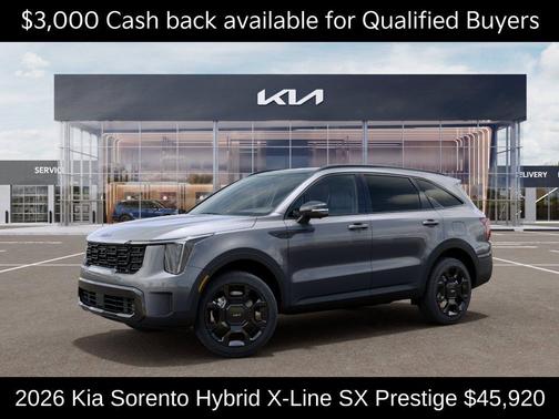 Steel Gray 2026 Kia Sorento Hybrid X-LINE SX PRESTIGE