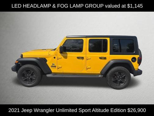 Baja Yellow Clearcoat 2021 Jeep Wrangler Unlimited Sport Altitude