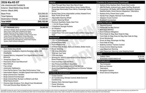 Steel 2026 Kia K5 GT
