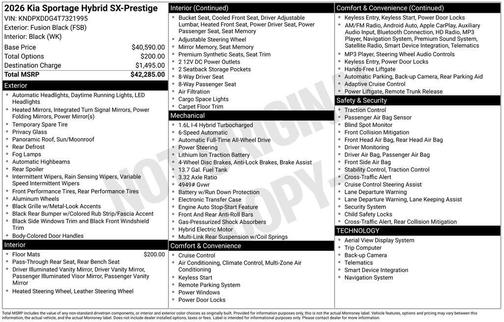 Fusion Orange 2026 Kia Sportage Hybrid SX-Prestige