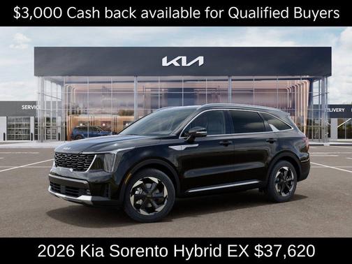 Aurora Black Pearl 2026 Kia Sorento Hybrid EX
