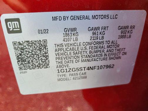 2022 Chevrolet Malibu FWD RS
