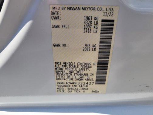2023 Nissan Altima SR FWD