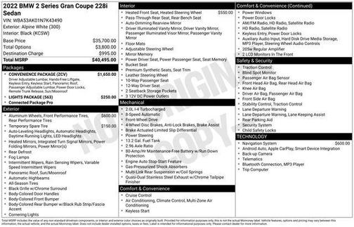 2022 BMW 228 Gran Coupe 228i sDrive Gran Coupe