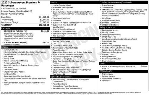 2020 Subaru Ascent Premium 7-Passenger