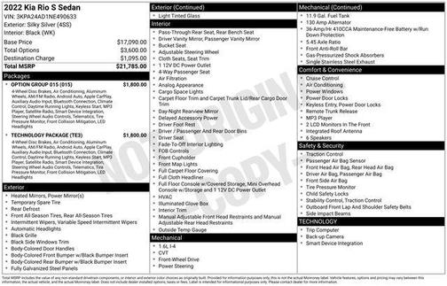 2022 Kia Rio S