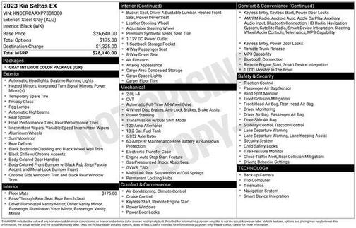 Steel Gray 2023 Kia Seltos EX