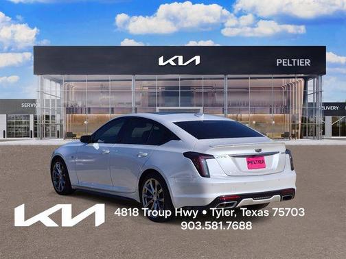 Crystal White Tri-Coat 2023 Cadillac CT5 Sport RWD
