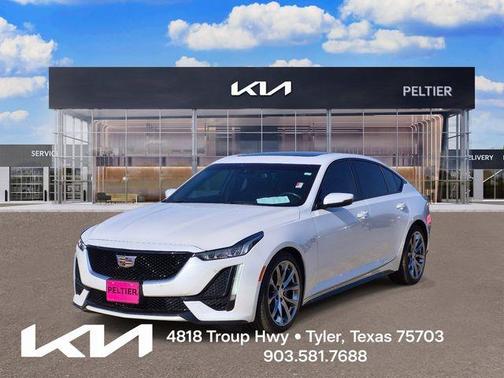 Crystal White Tri-Coat 2023 Cadillac CT5 Sport RWD