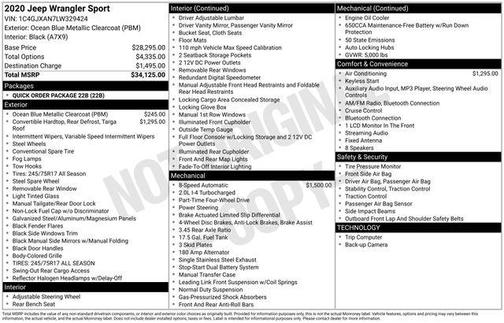 2020 Jeep Wrangler Sport