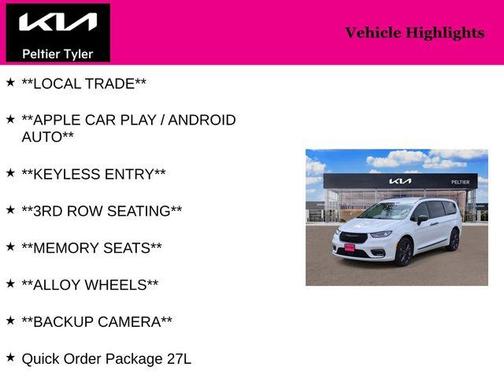Bright White Clearcoat 2023 Chrysler Pacifica Touring-L