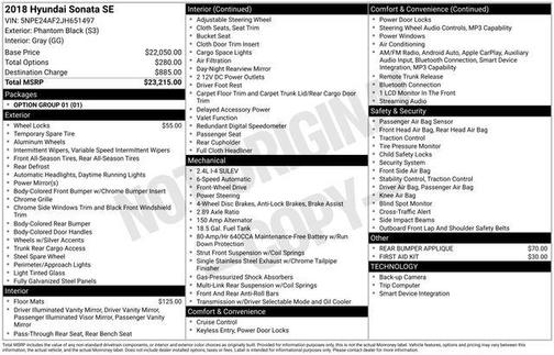 2018 Hyundai SONATA SE