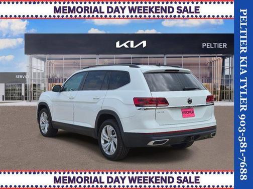Pure White 2021 Volkswagen Atlas 3.6 V6 SE w/ Technology