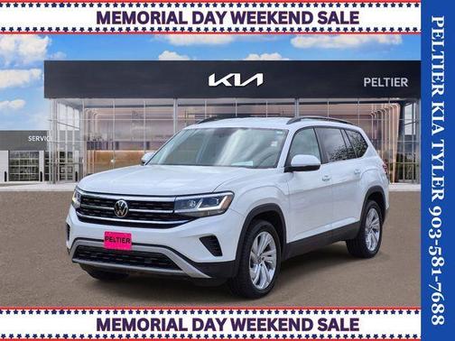 Pure White 2021 Volkswagen Atlas 3.6 V6 SE w/ Technology