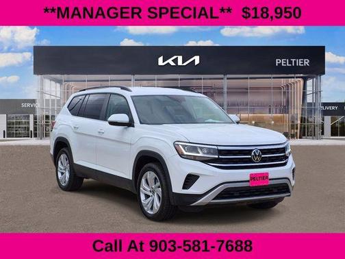 Pure White 2021 Volkswagen Atlas 3.6 V6 SE w/ Technology