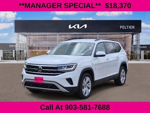 Pure White 2021 Volkswagen Atlas 3.6 V6 SE w/ Technology