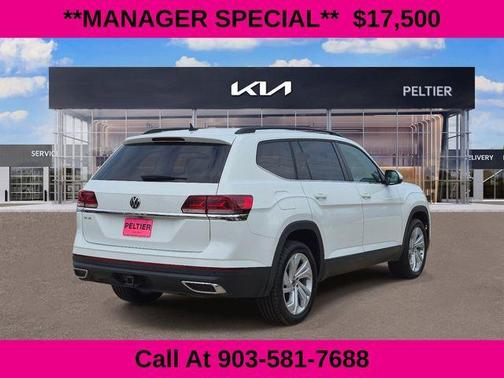 Pure White 2021 Volkswagen Atlas 3.6 V6 SE w/ Technology