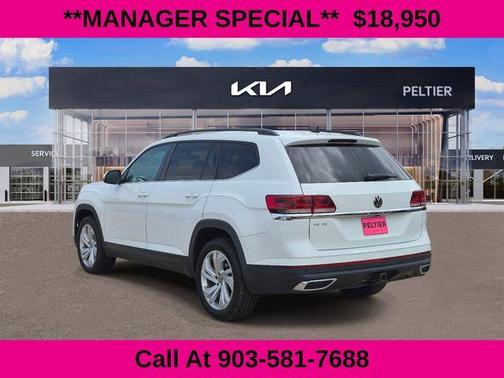 Pure White 2021 Volkswagen Atlas 3.6 V6 SE w/ Technology