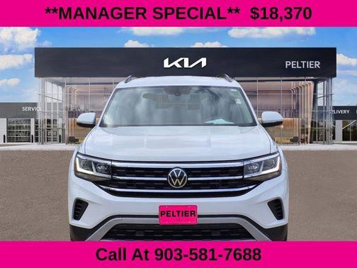 Pure White 2021 Volkswagen Atlas 3.6 V6 SE w/ Technology