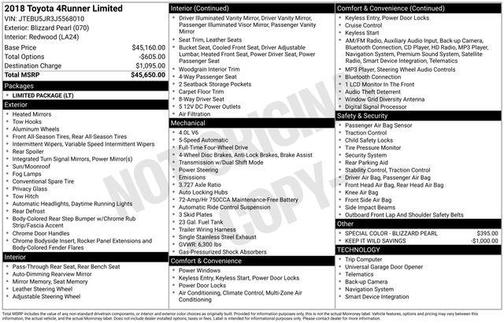 2018 Toyota 4Runner Limited