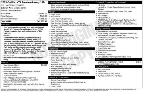 2023 Cadillac XT4 Premium Luxury