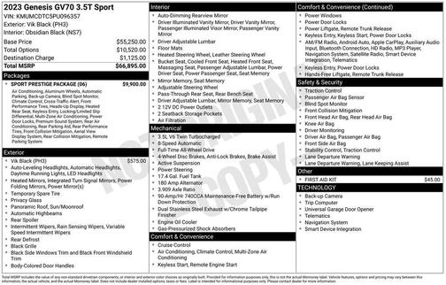 2023 Genesis GV70 3.5T AWD Sport