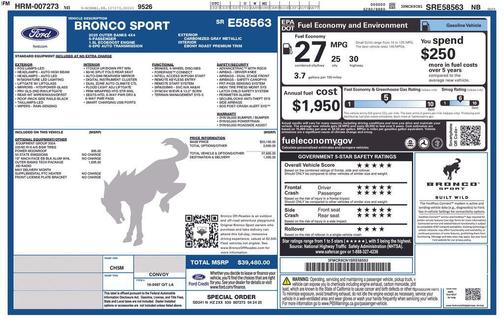 CARBONIZED GRAY METALLIC 2025 Ford Bronco Sport Outer Banks